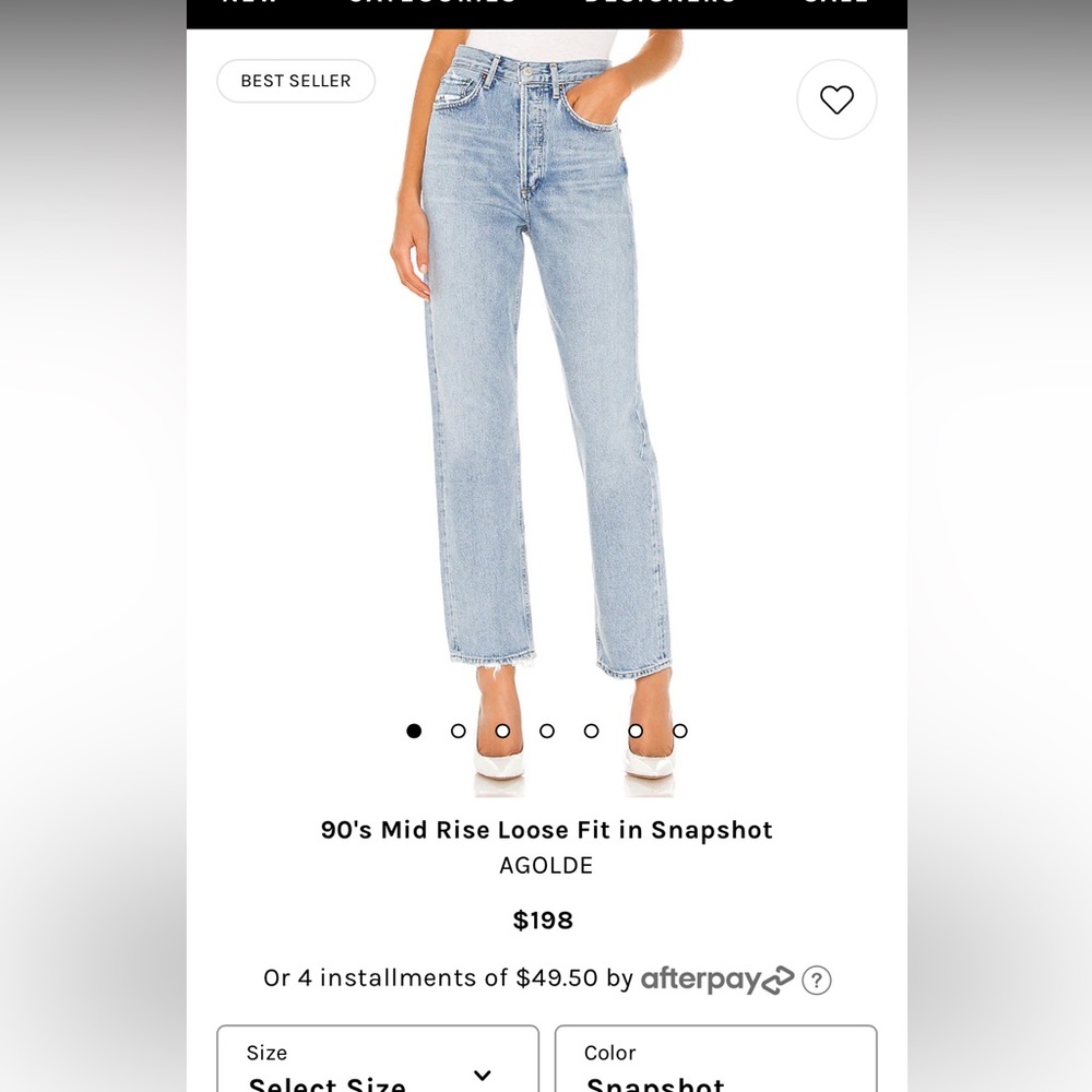 AGOLDE Straight High Rise Denim